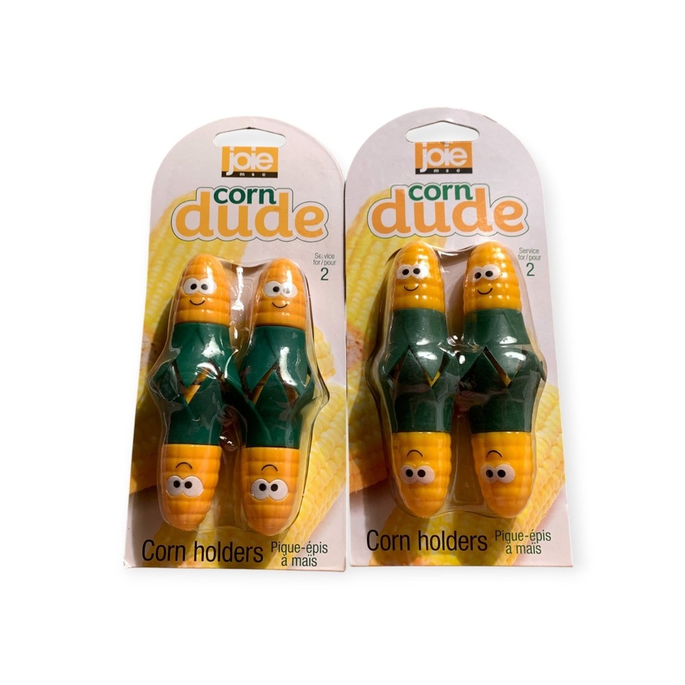 Joie Corn Cob Holders Handles Corn Dude 2 Packs Stainless Steel‎ BPA Free NEW